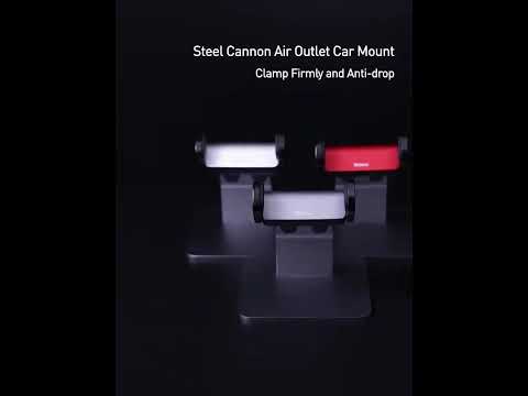 Автомобільний тримач для телефонів Baseus Steel Cannon Air Outlet Car Mount, Black (SUGP-01), видео 1