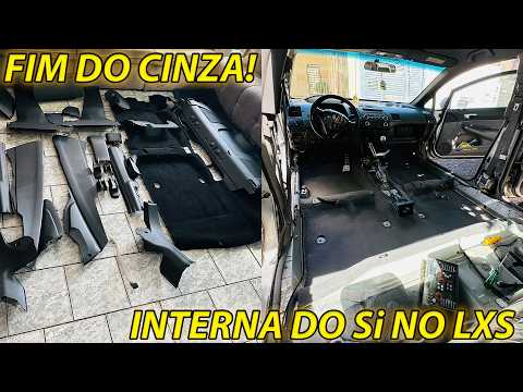 THE END OF THE GRAY INTERIOR! I installed the Si's interior in my Civic LXS at home.