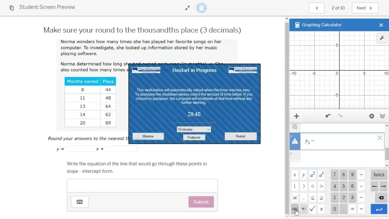Algebra 1 Creating Linear Regression Equations