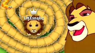 SIMBA IN a SNAKE GAME? snake.io King Slither lion snake gameplay screenshot 3
