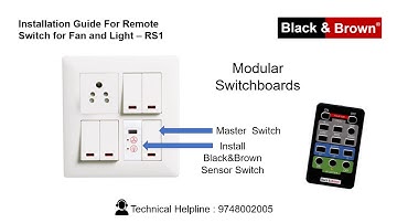 Remote Control Switch for Fan & Light - RS1 - Black & Brown