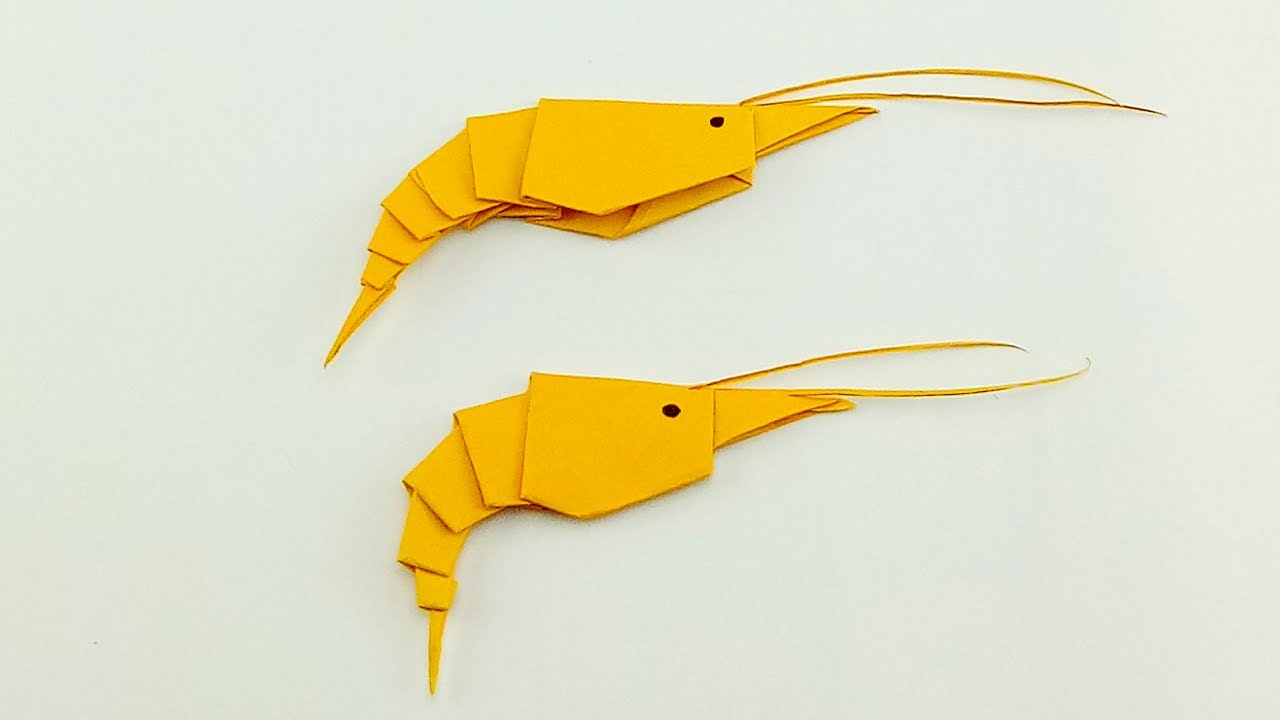 Origami paper Shrimp how to make a paper shrimp paper shrimp craft
