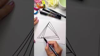 How to draw | Zentangle triangle | Life of Colour |  ART CHALLENGE