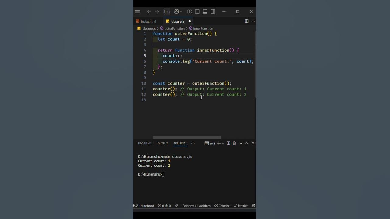Closures | Javascript | Explain - YouTube
