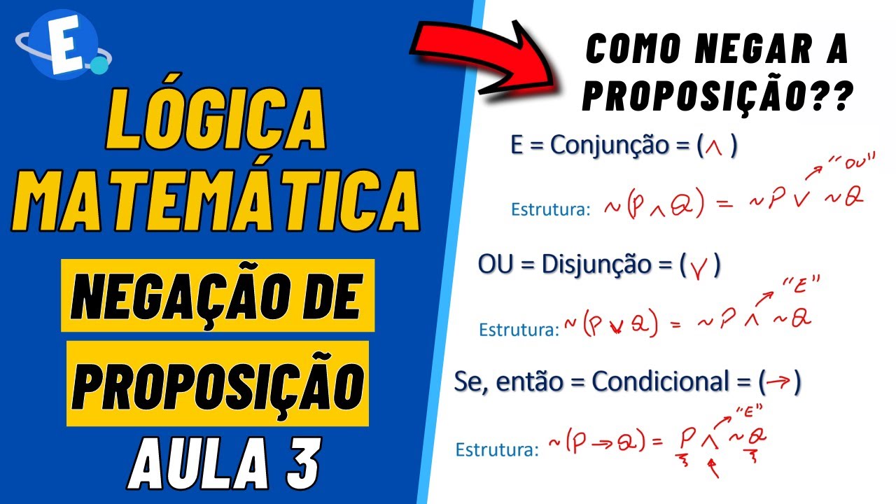L GICA MATEM TICA NEGA O DE PROPOSI O E OU SE ENT O SE E 
