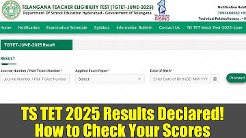TS TET 2025 Results Declared! How to Check Your Scores