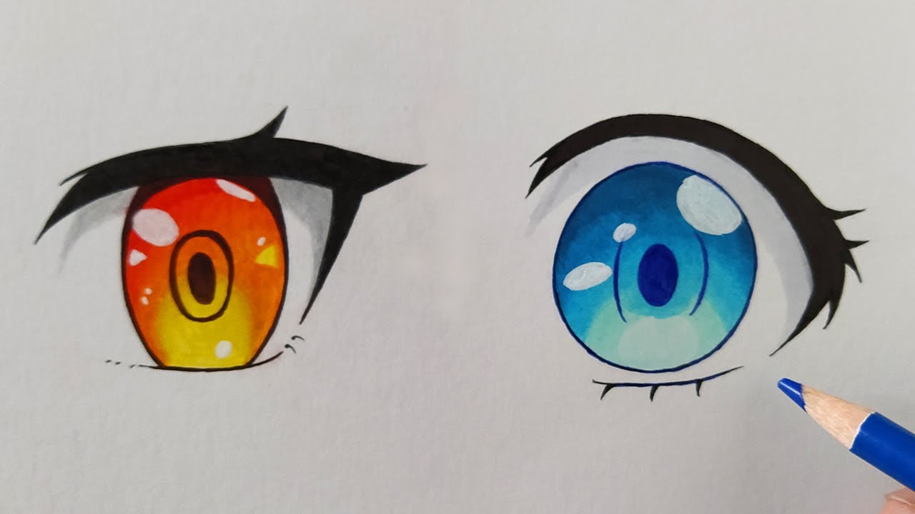 Make me a sketch of an aesthetic anime eye, make it simple on Craiyon