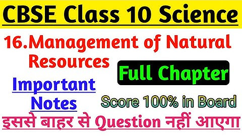 Science Notes Class 10 Chapter-16 Management of Natural Resources | Most Important For Board Exam |
