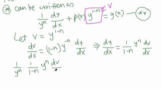 Diff Eqn: Bernoulli Equations (how to solve a first order Bernoulli ODE)