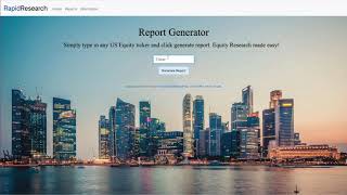 CS50 Final Project - RapidResearch (Equity Research Report Generator)