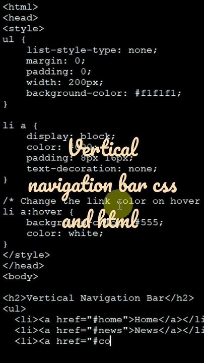 css and html vertical navigation bar tutorial - YouTube
