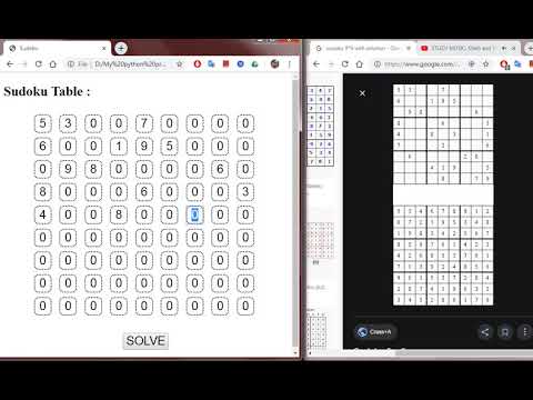 Suduku Solver GUI using HTML5 and JavaScript