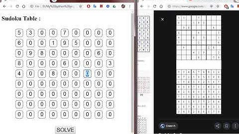 Suduku Solver GUI using HTML5 and JavaScript