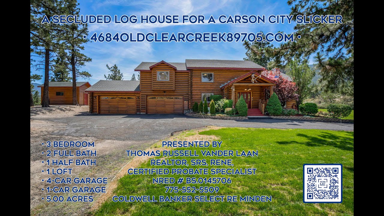 House for Sale at 4684 Old Clear Creek Road, Carson City, NV 89705 • 3 BDRM • 2.5 BTH • 5 GRG • 5 AC