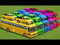 TRANSPORTING DACIA, NISSAN, FORD &amp; TOYOTA PICKUP CARS WITH BUSES - Farming Simulator 22