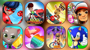 Little Singham Cycle Race, Tippy Toe 3D, Kicko, Tom Time Rush, SubwaySurfers, SonicDash, Miracuious1