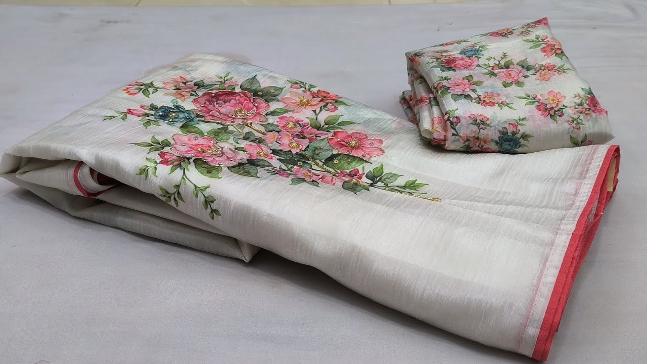 690₹ |Party Wear Sarees|Soft Crunch Saree|Chinon Silk Sarees|Dola Silk Sarees