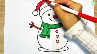 snowman coloring page for kids | cute christmas  coloring pages