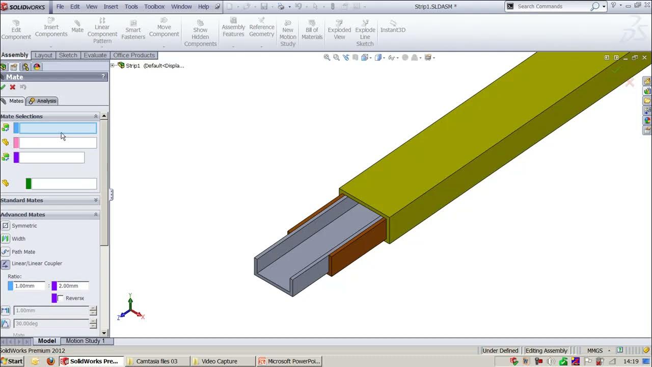 Advanced Linear/Linear Coupler Mate Command in Solidworks Essential