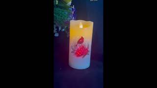 Red and white fiber optic lights and LED swing candles with red lucky bird patterns