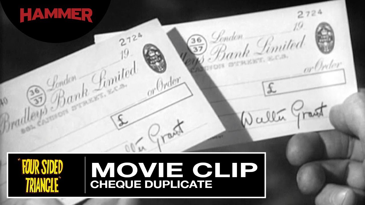 four sided triangle cheque duplicate official clip check style duplicate