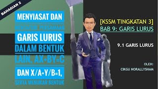 KSSM MATEMATIK TINGKATAN 3 | BAB 9 : GARIS LURUS (BHG 2)