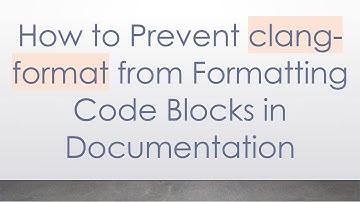 How to Prevent clang-format from Formatting Code Blocks in Documentation