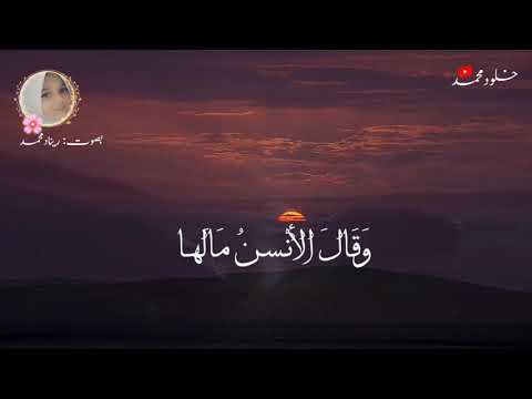 سورة الزلزله بصوت ريناد محمد حالات واتس تلاوة جميله استوريات تلاوة متنوعه زورو المنتدى مهم 