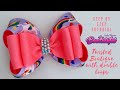 Twisted boutique bow with double loops... How to make hair bows. bows tutorial  🎀 laços de fita: