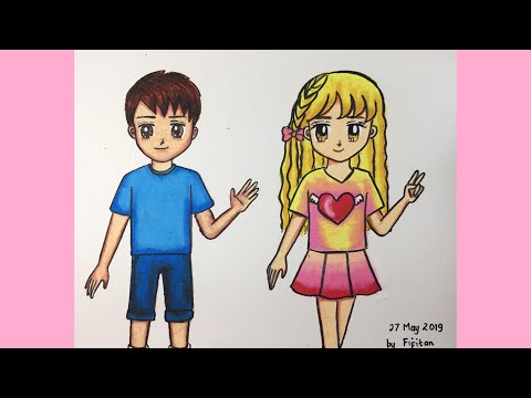 CARA MENGGAMBAR LAKI LAKI DAN PEREMPUAN / CARA MENGGAMBAR EP 16 "