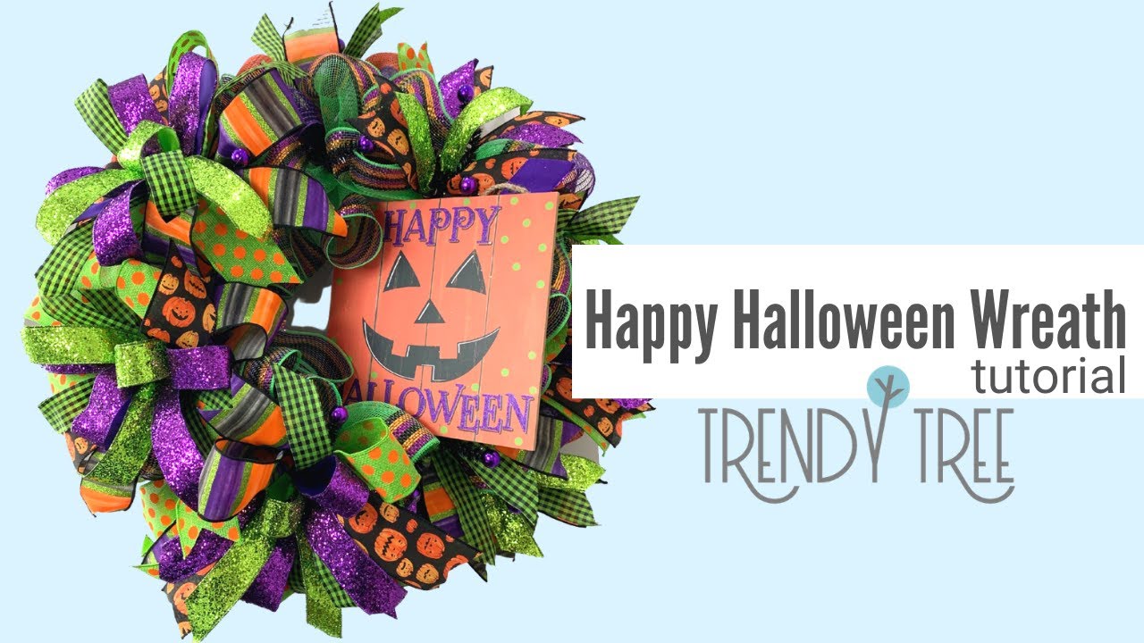 Happy Halloween Deco Mesh Wreath Tutorial