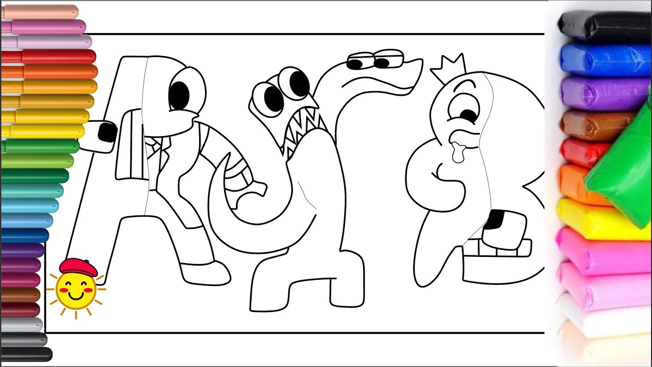 RANBOW FRIENDS turns to Alphabet Lore | Coloring Pages + Clay - YouTube