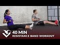 40 Minute Total Body Resistance Band Workout - Elastic Exercise Band Workouts for Women & Men