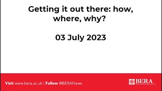 Getting it out there: how, where, why?