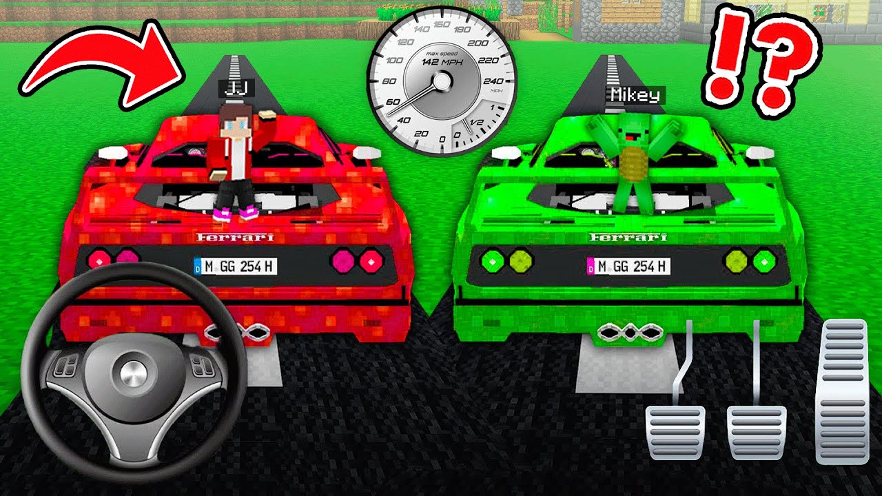 JJ and MIKEY DRIVE A SUPER CARS in Minecraft ?