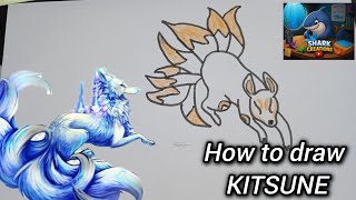 How to draw KITSUNE [Japanese mythological creature]#drawing #art #shark #mythology 