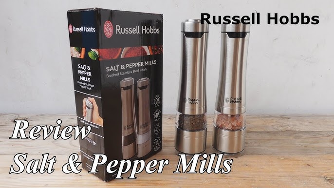 Russell Hobbs Electric Salt & Pepper Mill Stainless Steel Set of 2 Grinder