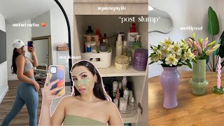 Getting my life together 🌱 *post slump* | monthly reset, cleaning, organizing, skincare, working out