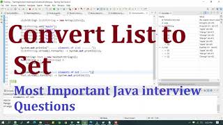How to convert list to set | most important java interview questions