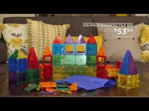 100 piece magnetic tiles