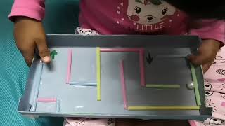 #Oralmotorskills #indoorplay | A DIY Drinking Straw Maze for Children |
