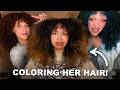 TRANSFORMING my cousins curly hair!!