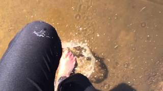 Barefoot Splash Run With Ice 3.2.15