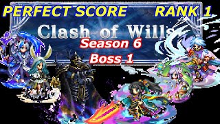 FFBE || Clash of Wills Season 6 Boss 1 / PERFECT SCORE RANK 1 || The Crumblier