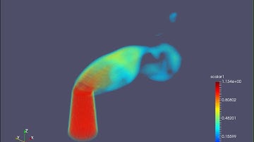 Scalar volume plot for Chimney fluid Analysis using simFlow 3 1