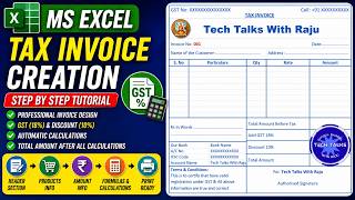 How to Create a Tax Invoice in MS Excel Step-by-Step | Tech Talks With Raju Videos