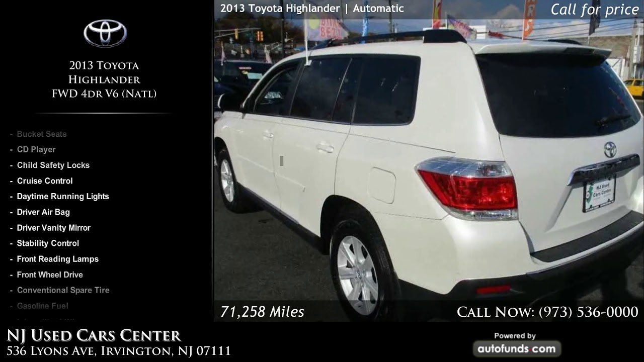 Used 2013 Toyota Highlander NJ Used Cars Center, Irvington, NJ YouTube