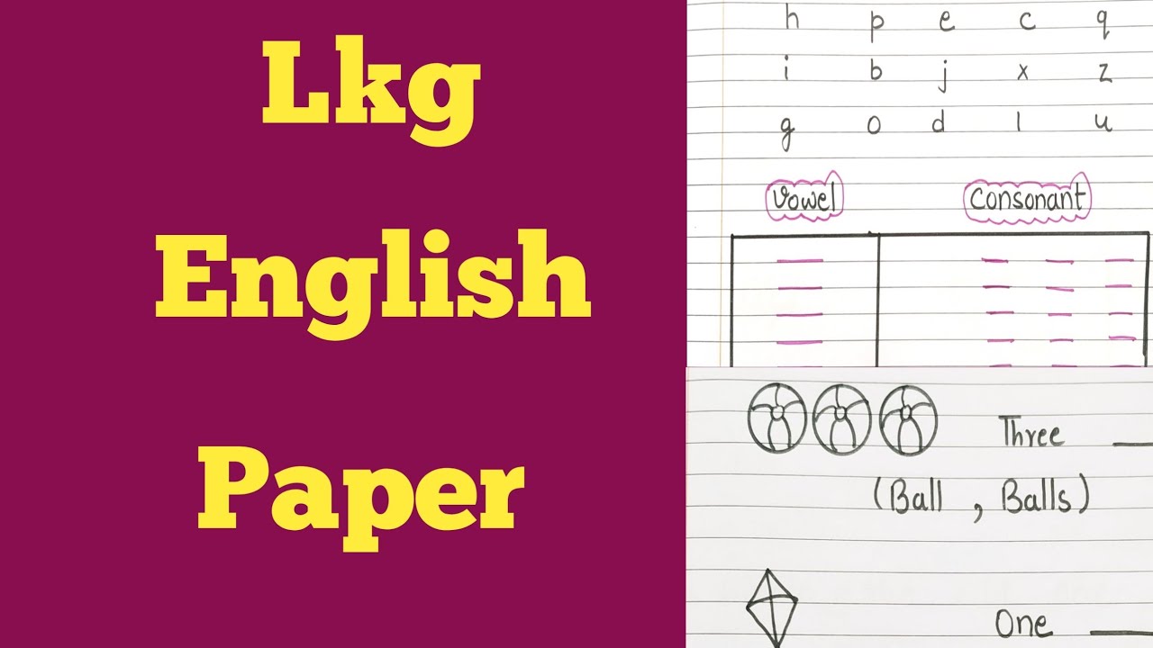 Lkg English Question Paper Lkg English Paper YouTube
