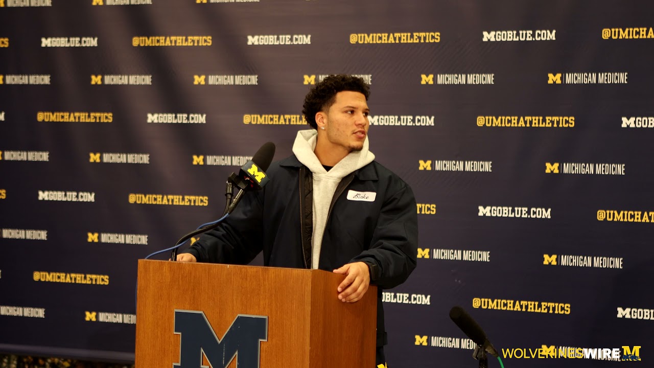 Blake Corum talks the upcoming game for Michigan football vs. MSU