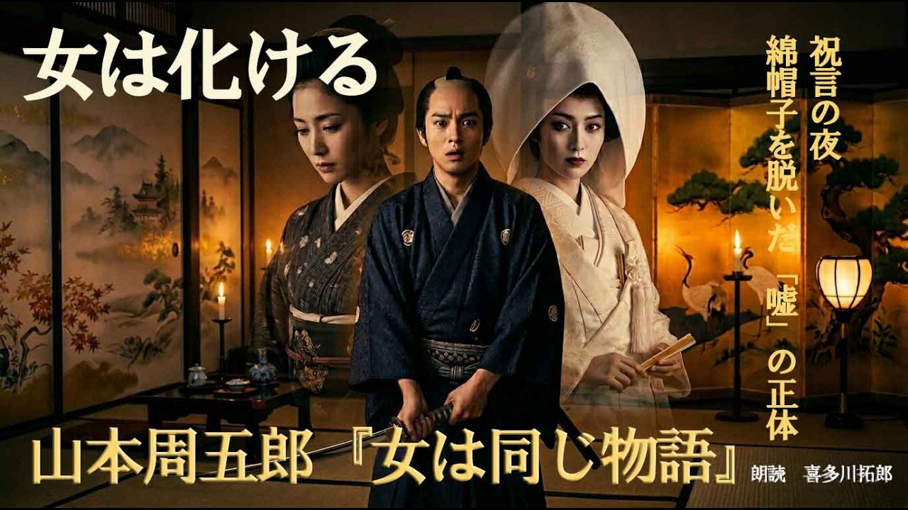 【朗読　喜多川拓郎】女嫌いの若様が命を懸けて愛した侍女…祝言の夜、綿帽子を脱いだ花嫁の「戦慄の正体」とは？ 山本周五郎『女は同じ物語』